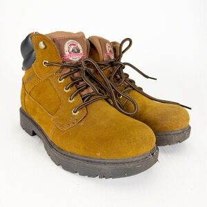 Brahma Brown Leather Lace Up Slip Resistant Work Hiking Boots Shoes